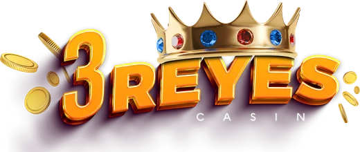Logotipo de 3 Reyes Casino: corona con gemas sobre letras doradas